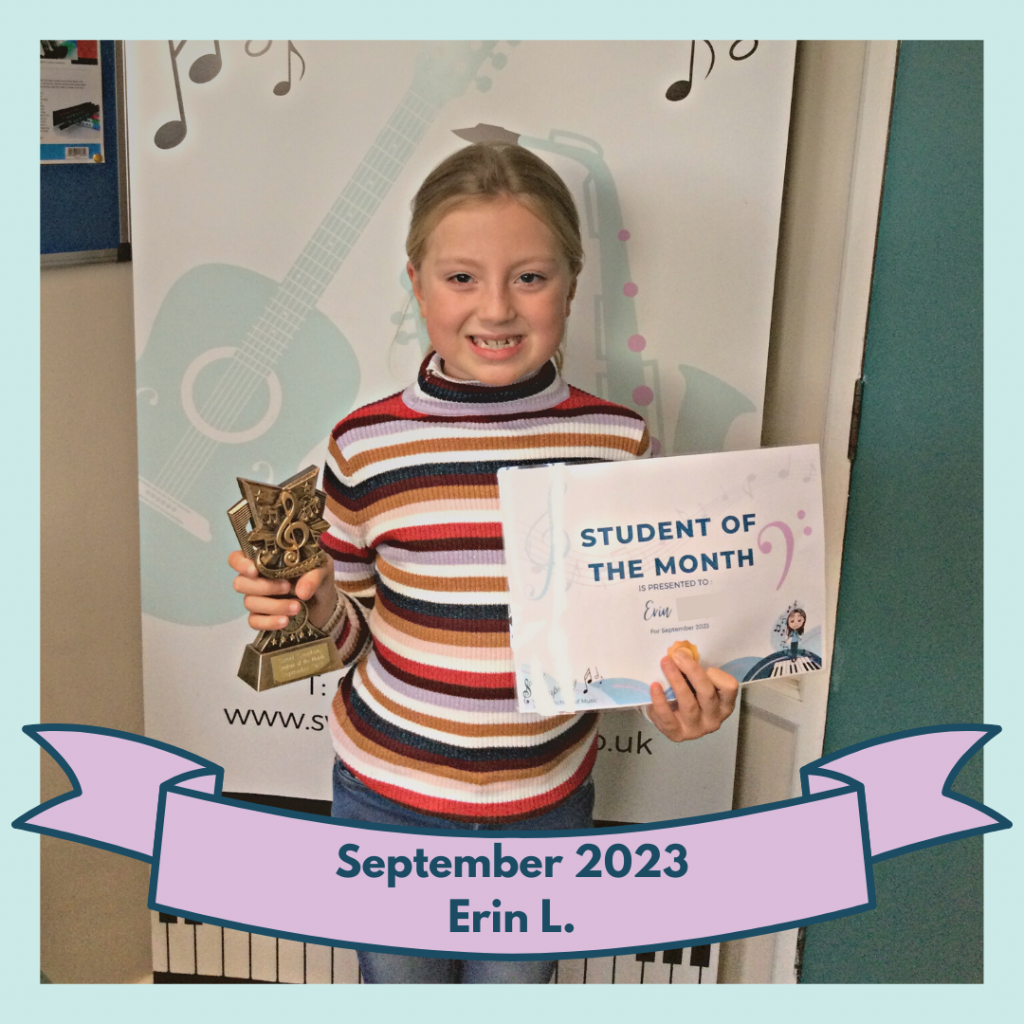 Erin was our September Student of the Month